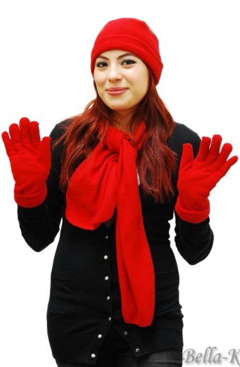 Gloves, hat and scarf set