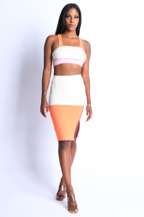 Block Skirt Set