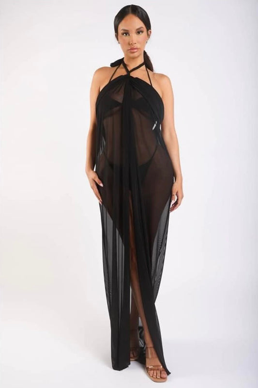 Haltered Front Slit Maxi