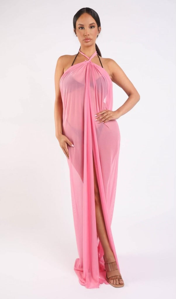 Haltered Front Slit Maxi