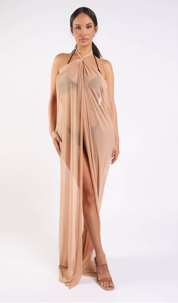 Haltered Front Slit Maxi