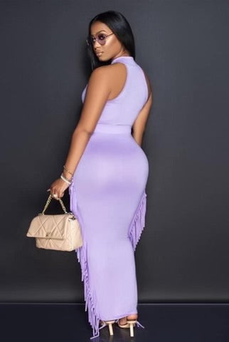 Fringed 2 Piece Skirt Set