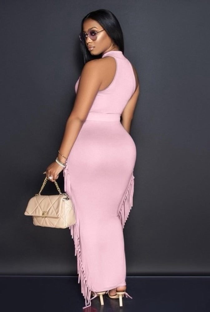 Fringed 2 Piece Skirt Set