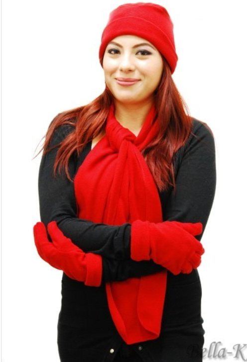 Gloves, hat and scarf set